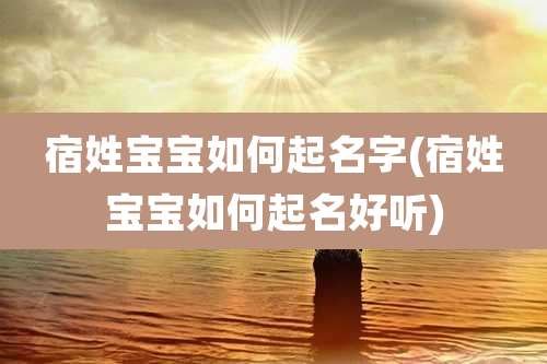宿姓宝宝如何起名字(宿姓宝宝如何起名好听)