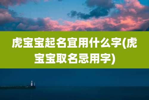 虎宝宝起名宜用什么字(虎宝宝取名忌用字)