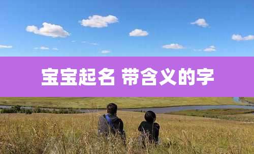 宝宝起名 带含义的字