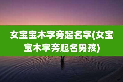 女宝宝木字旁起名字(女宝宝木字旁起名男孩)