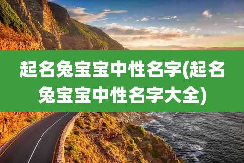 起名兔宝宝中性名字(起名兔宝宝中性名字大全)