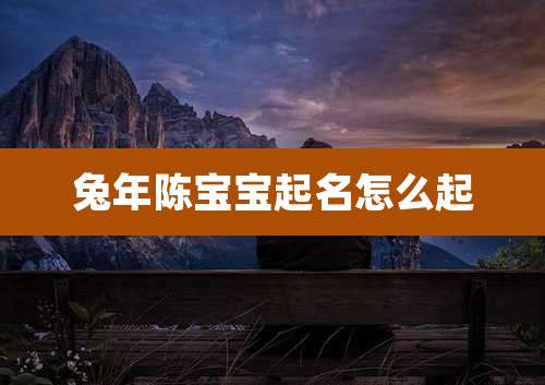 兔年陈宝宝起名怎么起