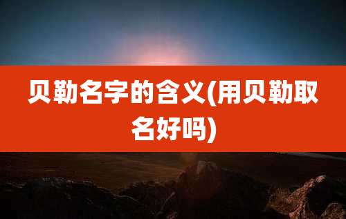 贝勒名字的含义(用贝勒取名好吗)