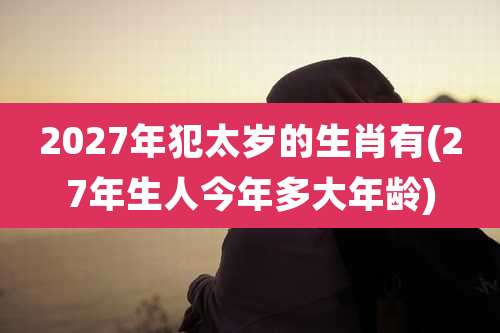 2027年犯太岁的生肖有(27年生人今年多大年龄)