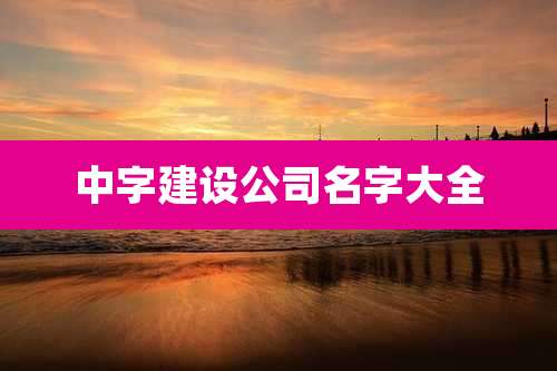 中字建设公司名字大全