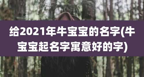 给2021年牛宝宝的名字(牛宝宝起名字寓意好的字)