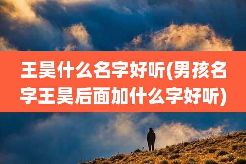 王昊什么名字好听(男孩名字王昊后面加什么字好听)