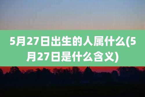 5月27日出生的人属什么(5月27日是什么含义)