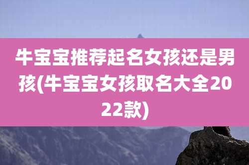 牛宝宝推荐起名女孩还是男孩(牛宝宝女孩取名大全2022款)
