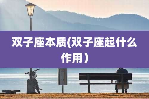 双子座本质(双子座起什么作用）