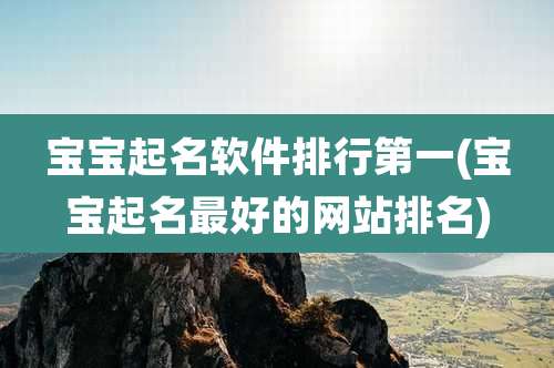 宝宝起名软件排行第一(宝宝起名最好的网站排名)