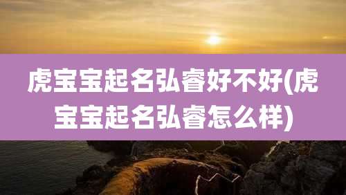 虎宝宝起名弘睿好不好(虎宝宝起名弘睿怎么样)