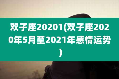双子座20201(双子座2020年5月至2021年感情运势）