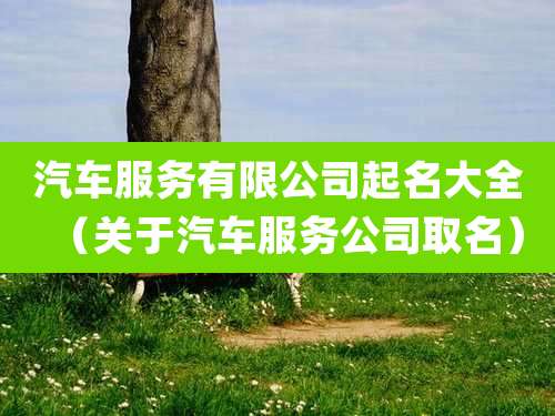汽车服务有限公司起名大全(关于汽车服务公司取名)