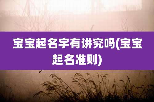 宝宝起名字有讲究吗(宝宝起名准则)