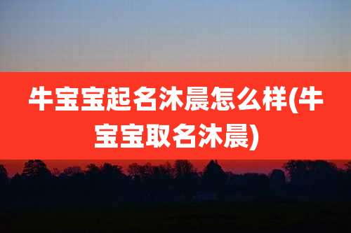 牛宝宝起名沐晨怎么样(牛宝宝取名沐晨)
