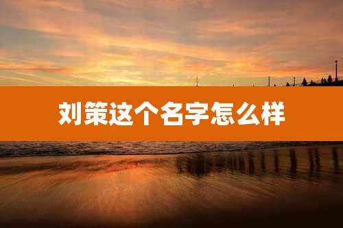 刘策这个名字怎么样