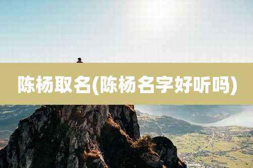 陈杨取名(陈杨名字好听吗)