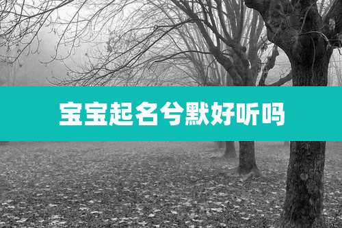 宝宝起名兮默好听吗