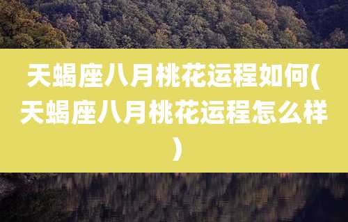 天蝎座八月桃花运程如何(天蝎座八月桃花运程怎么样）