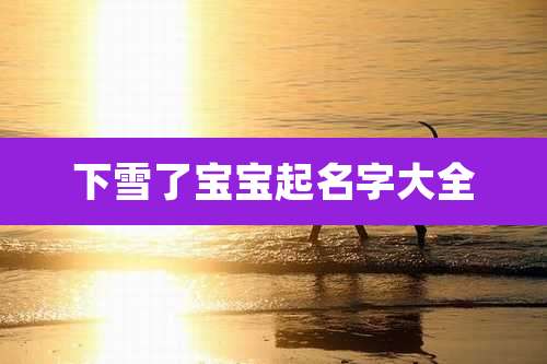 下雪了宝宝起名字大全