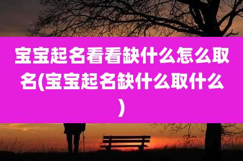 宝宝起名看看缺什么怎么取名(宝宝起名缺什么取什么)