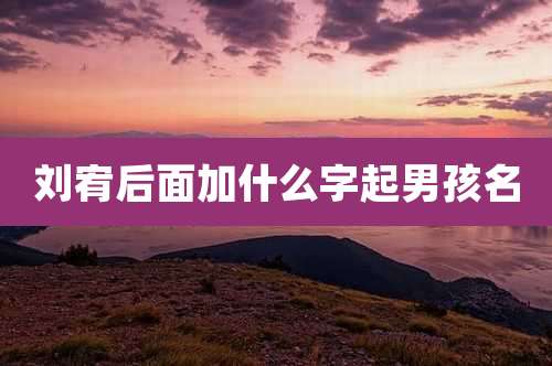 刘宥后面加什么字起男孩名