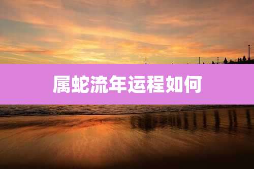 属蛇流年运程如何