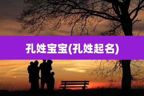 孔姓宝宝(孔姓起名)