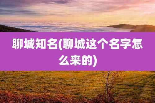 聊城知名(聊城这个名字怎么来的)