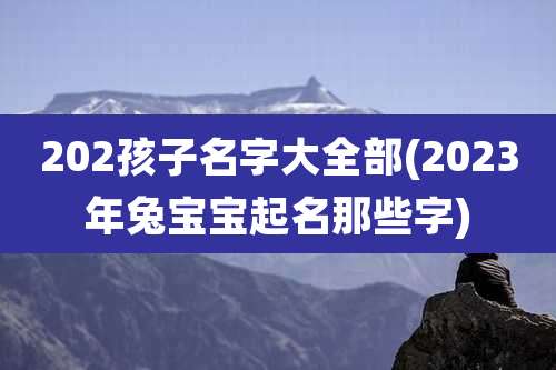 202孩子名字大全部(2023年兔宝宝起名那些字)