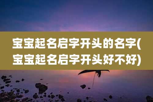 宝宝起名启字开头的名字(宝宝起名启字开头好不好)