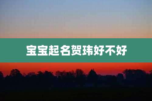 宝宝起名贺玮好不好