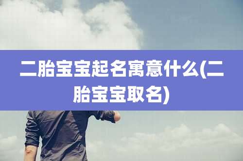 二胎宝宝起名寓意什么(二胎宝宝取名)