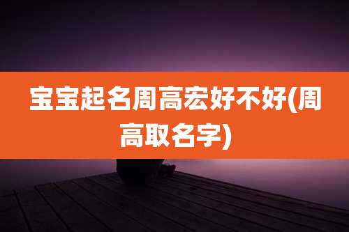 宝宝起名周高宏好不好(周高取名字)