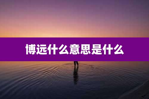 博远什么意思是什么