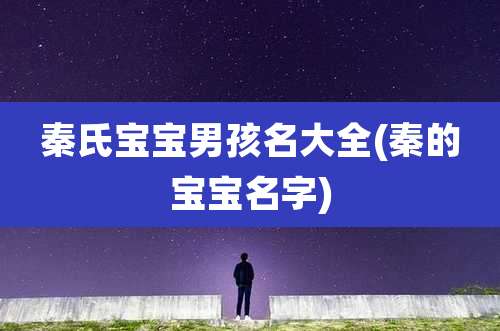 秦氏宝宝男孩名大全(秦的宝宝名字)