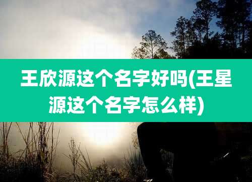 王欣源这个名字好吗(王星源这个名字怎么样)