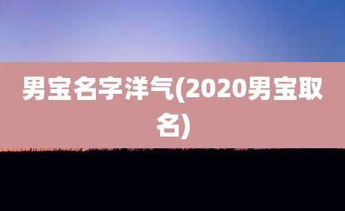 男宝名字洋气(2020男宝取名)