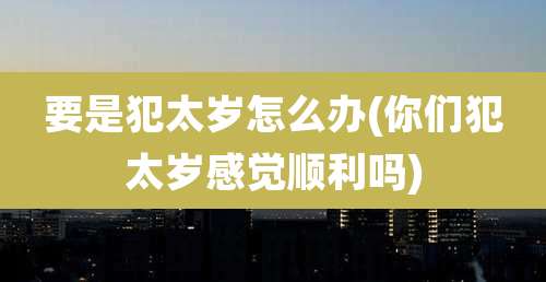 要是犯太岁怎么办(你们犯太岁感觉顺利吗)