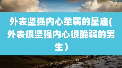 外表坚强内心柔弱的星座(外表很坚强内心很脆弱的男生)
