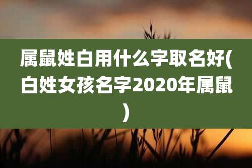 属鼠姓白用什么字取名好(白姓女孩名字2020年属鼠)