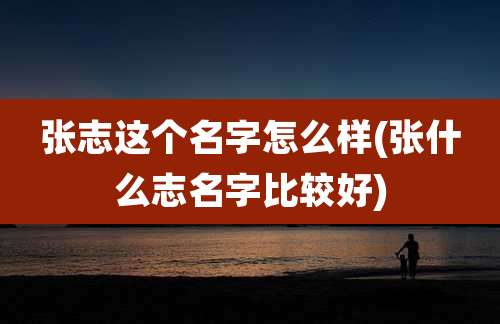 张志这个名字怎么样(张什么志名字比较好)