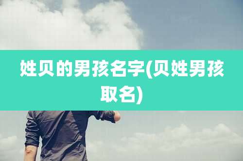 姓贝的男孩名字(贝姓男孩取名)