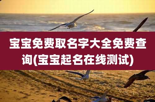 宝宝免费取名字大全免费查询(宝宝起名在线测试)