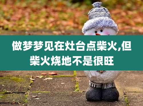 做梦梦见在灶台点柴火,但柴火烧地不是很旺