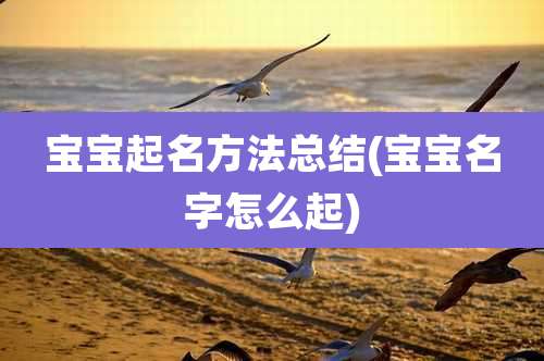 宝宝起名方法总结(宝宝名字怎么起)