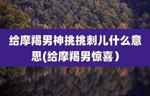 给摩羯男神挑挑刺儿什么意思(给摩羯男惊喜)