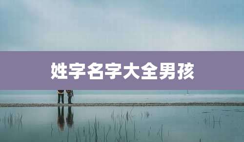 姓字名字大全男孩