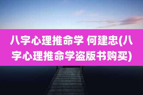 八字心理推命学 何建忠(八字心理推命学盗版书购买)